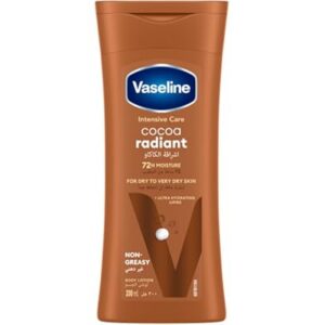 vaseline lotion intensive care cocoa radiant made with 100 pure cocoa butter for a natural glow 200m 80.0